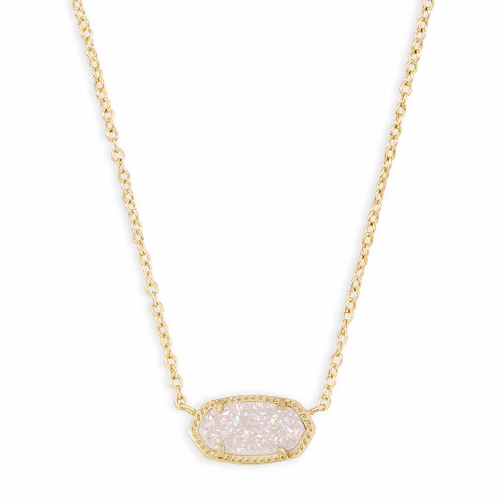 Kendra Scott Gold Necklace with White Stone